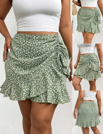 Fusta SHEIN CURVE, verde