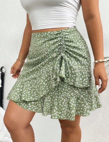 Fusta SHEIN CURVE, verde