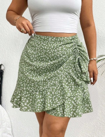 Fusta SHEIN CURVE, verde