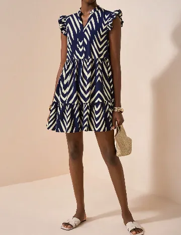 Rochie scurta SHEIN, bleumarin/crem