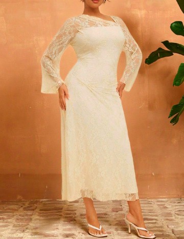 Rochie medie SHEIN CURVE, crem