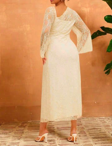 Rochie medie SHEIN CURVE, crem