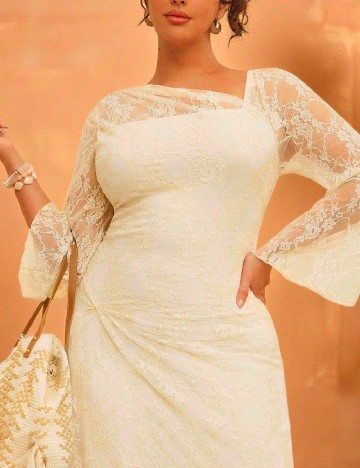 Rochie medie SHEIN CURVE, crem