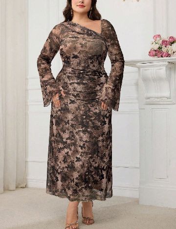 Rochie lunga SHEIN CURVE, maro