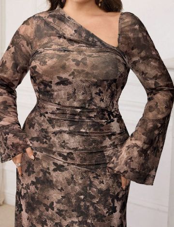 Rochie lunga SHEIN CURVE, maro