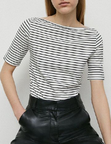 Tricou WAREHOUSE, alb/negru