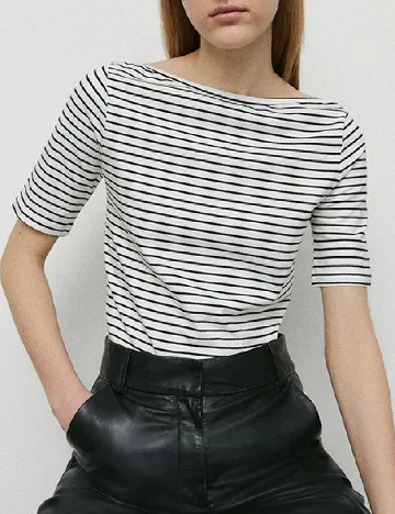 Tricou WAREHOUSE, alb/negru