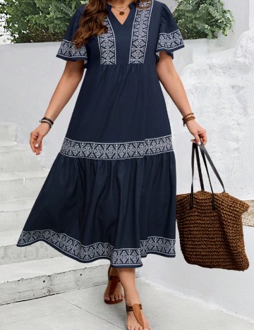 Rochie medie Emery Rose Curve, bleumarin