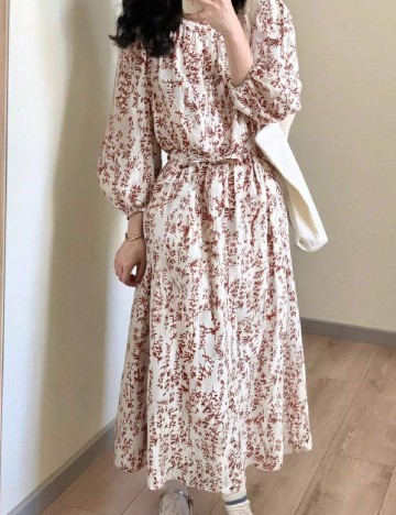 Rochie medie Friful, alb