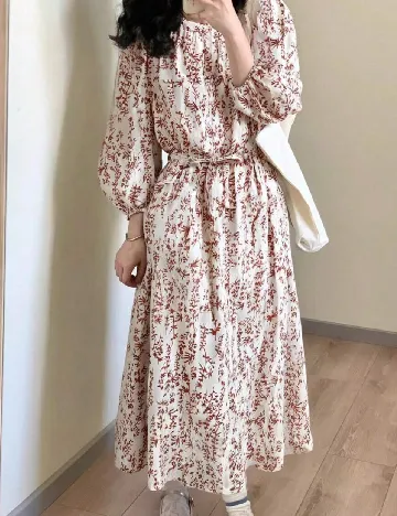 Rochie medie Friful, alb