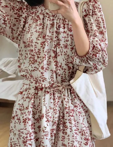 Rochie medie Friful, alb