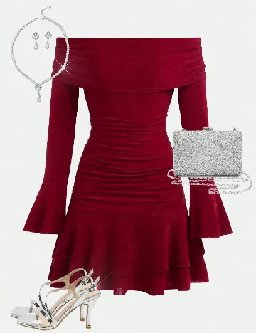 Rochie scurta Shein Kids, rosu
