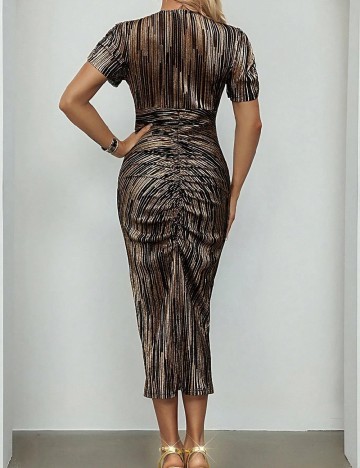 Rochie medie SHEIN, negru/auriu