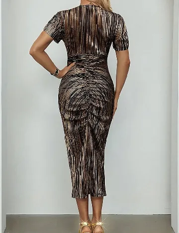 Rochie medie SHEIN, negru/auriu