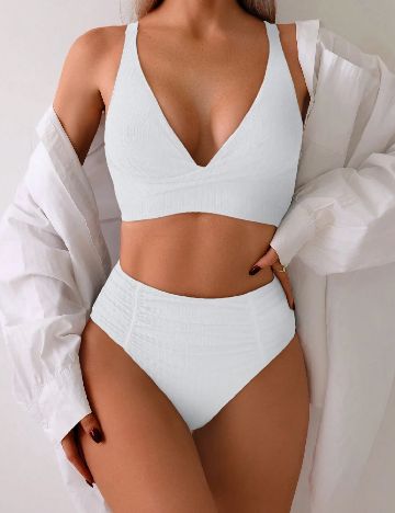 Costum de baie SHEIN, alb