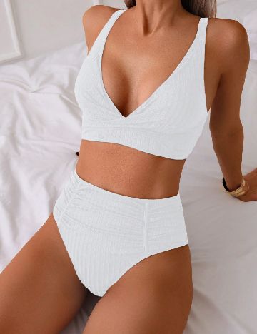 Costum de baie SHEIN, alb