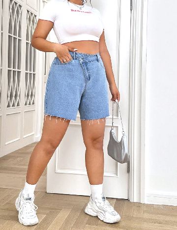 Pantaloni scurti SHEIN CURVE, albastru