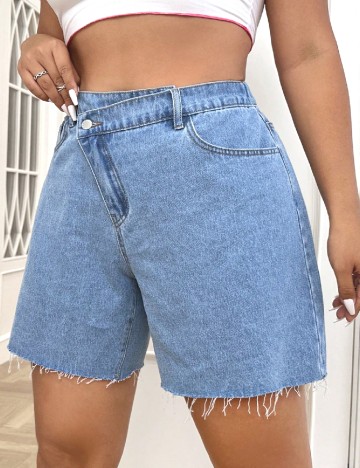Pantaloni scurti SHEIN CURVE, albastru