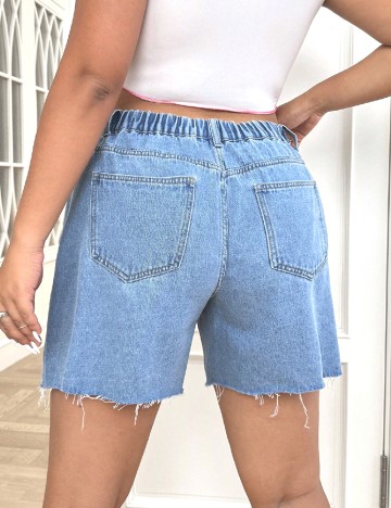 Pantaloni scurti SHEIN CURVE, albastru