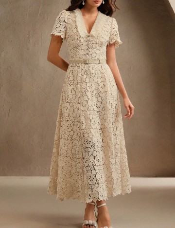 Rochie lunga Anewsta, bej