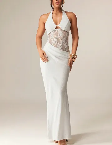 Rochie lunga Silquee, alb