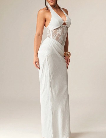 Rochie lunga Silquee, alb