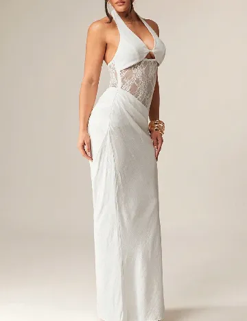 Rochie lunga Silquee, alb