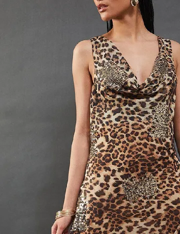 Rochie lunga WAREHOUSE, animal print