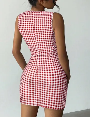Rochie scurta SHEIN, rosu/alb
