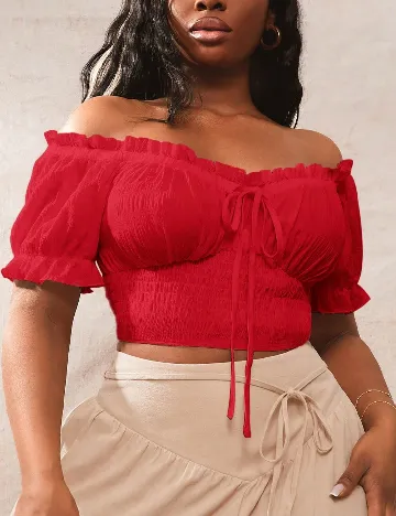 Top SHEIN CURVE, rosu