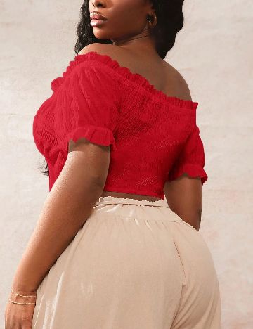 Top SHEIN CURVE, rosu