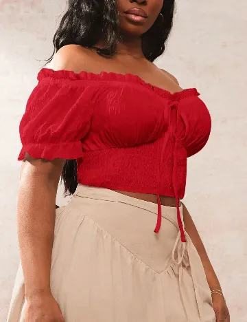 Top SHEIN CURVE, rosu