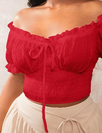 Top SHEIN CURVE, rosu