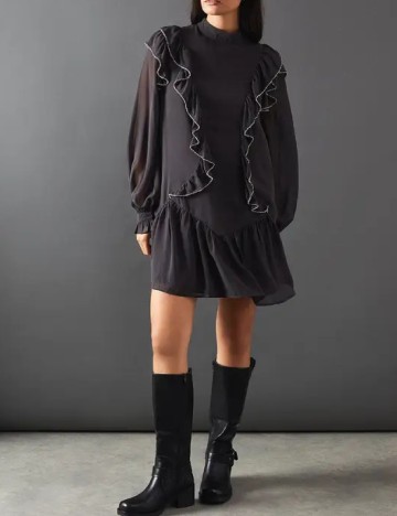 Rochie scurta WAREHOUSE, gri inchis