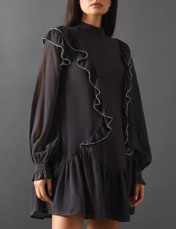 Rochie scurta WAREHOUSE, gri inchis