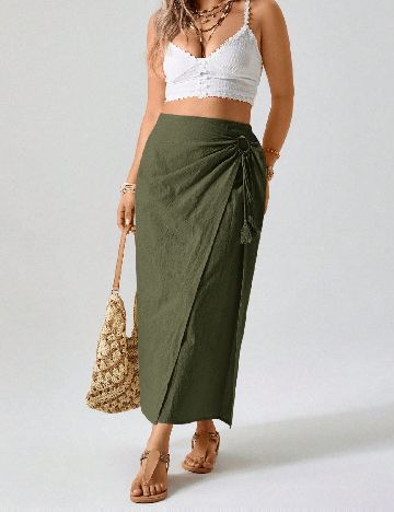 Fusta SHEIN CURVE, verde
