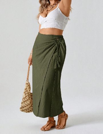 Fusta SHEIN CURVE, verde