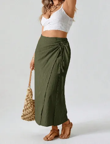 Fusta SHEIN CURVE, verde