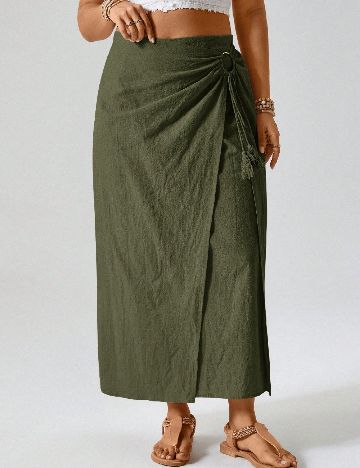 Fusta SHEIN CURVE, verde