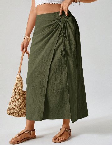 Fusta SHEIN CURVE, verde