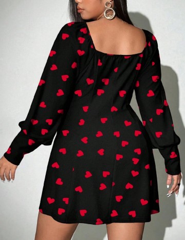 Rochie scurta SHEIN CURVE, negru/rosu