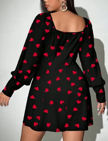 Rochie scurta SHEIN CURVE, negru/rosu