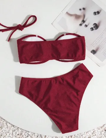 Costum de baie SHEIN, visiniu