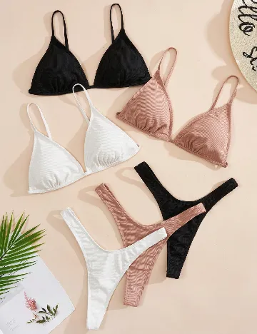 Set costume de baie 3 perechi SHEIN, mix culori