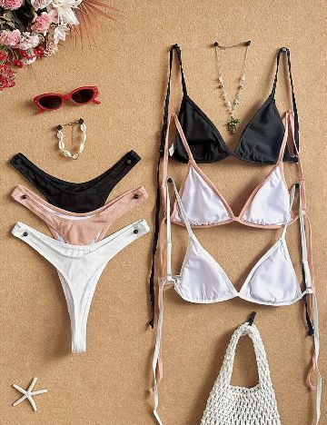 Set costume de baie 3 perechi SHEIN, mix culori