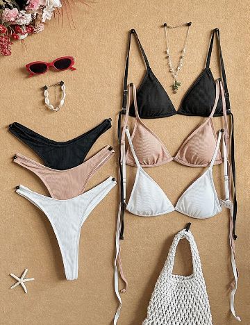Set costume de baie 3 perechi SHEIN, mix culori