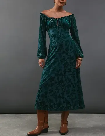 Rochie lunga WAREHOUSE, verde