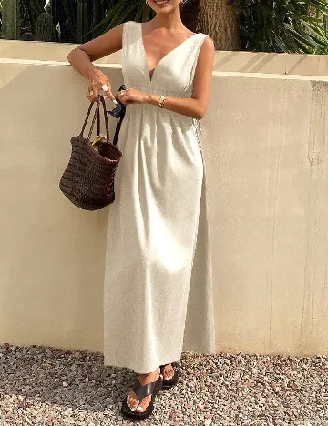 Rochie lunga Dazy, bej