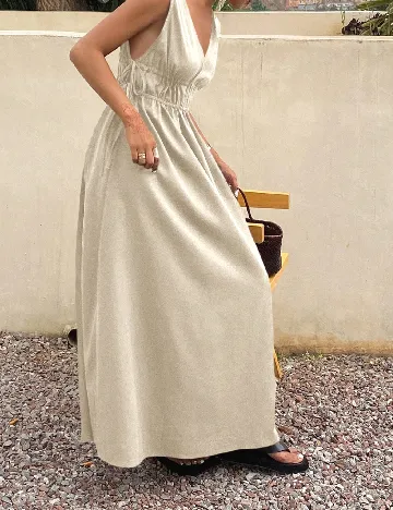 Rochie lunga Dazy, bej