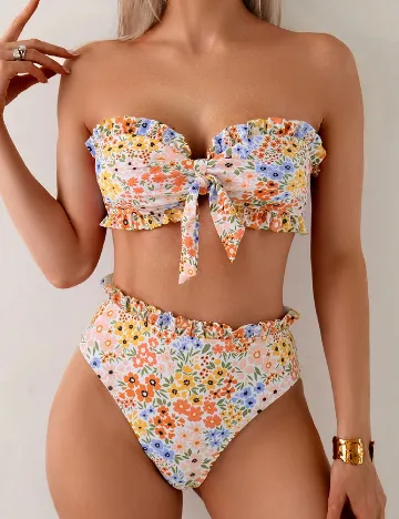 Costum de baie SHEIN, floral print
